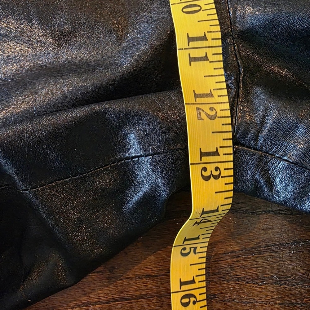 Intuition Vintage Black Leather Pants High Waisted Pleated Tapered Leg Womens‎ 8 - Picture 9 of 13